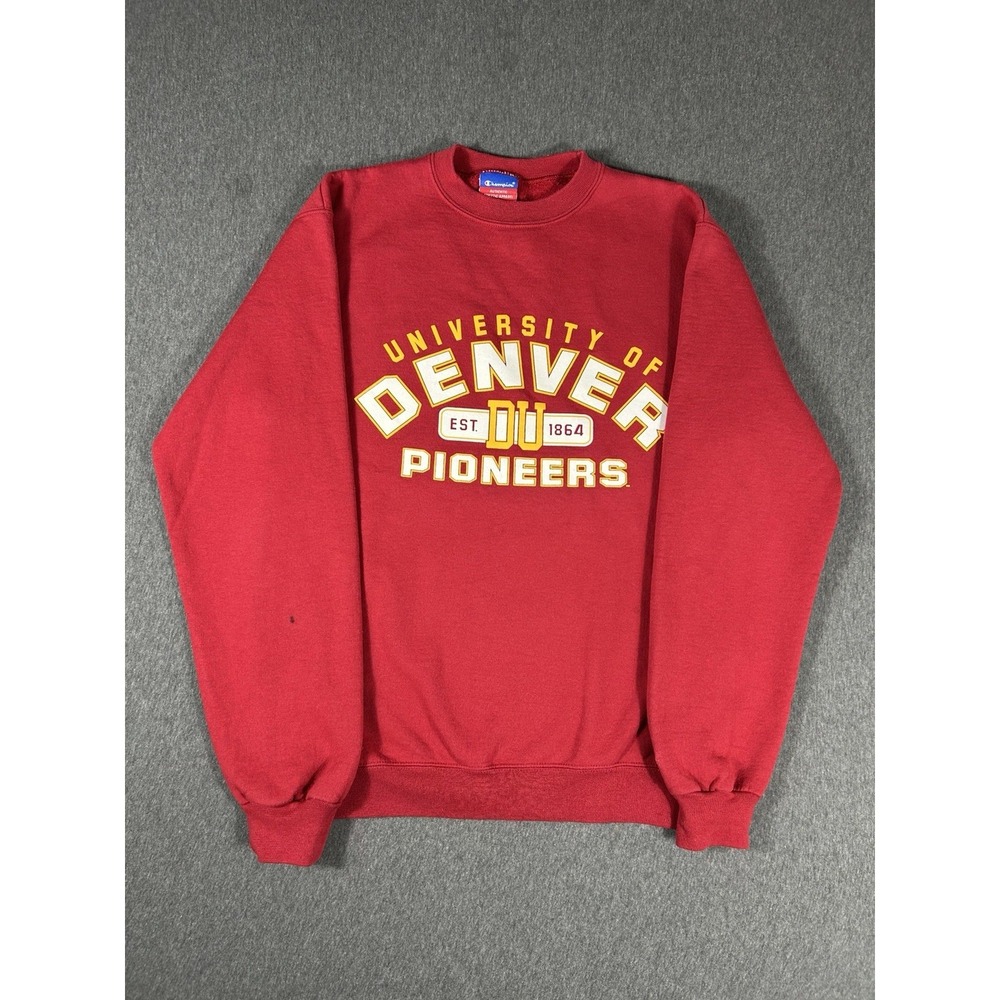 Champion‎ University of Denver Pioneers Crewneck Sweatshirt Red Size S